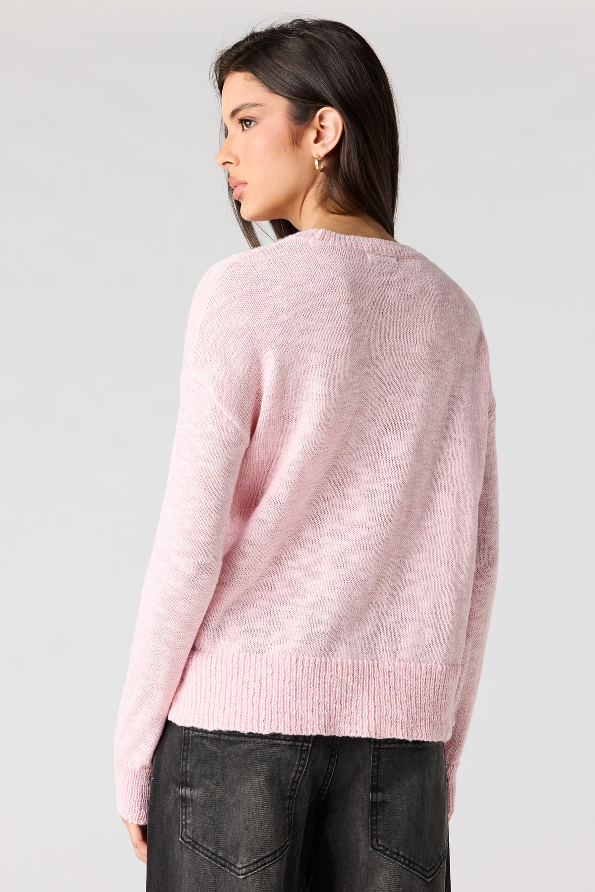 Alt View 2. Loose Fit Sweater - Light Pink