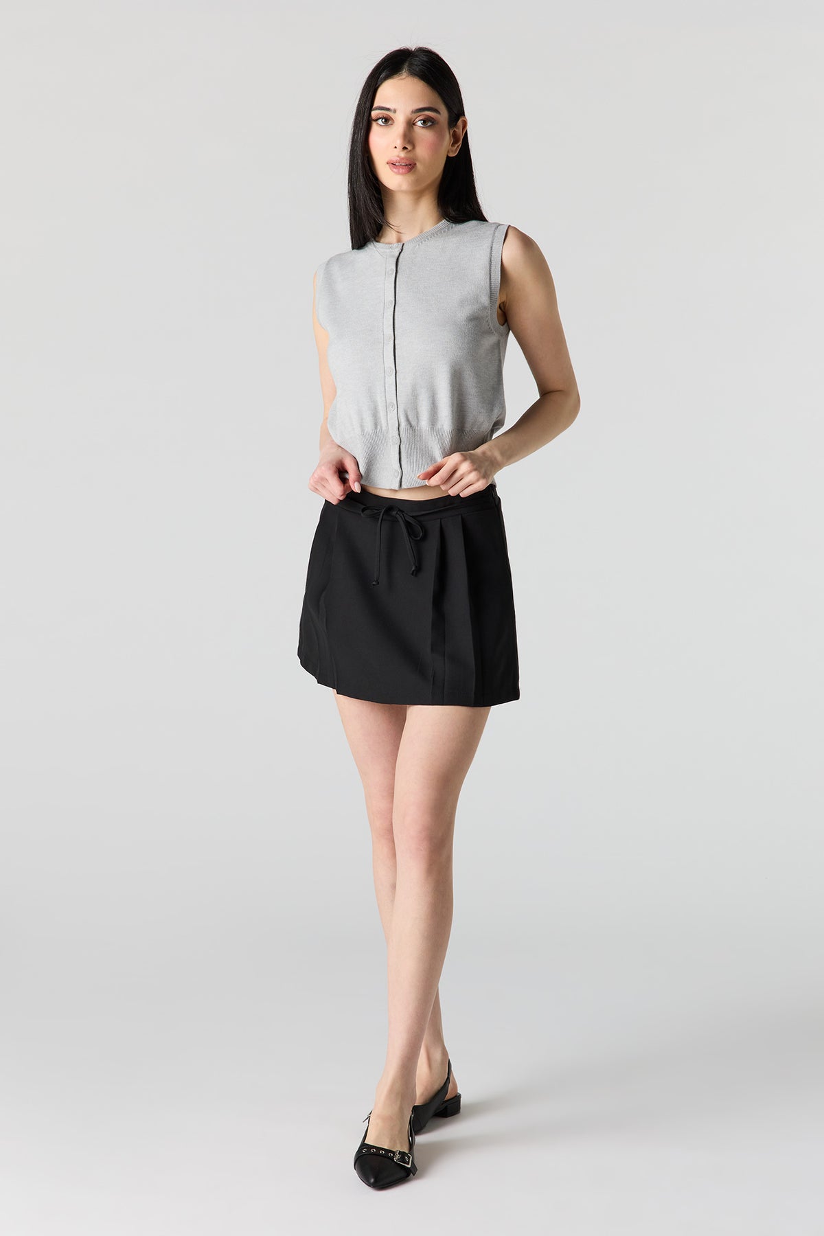 Alt View 3. Button-Up Knit Vest - Heather Grey