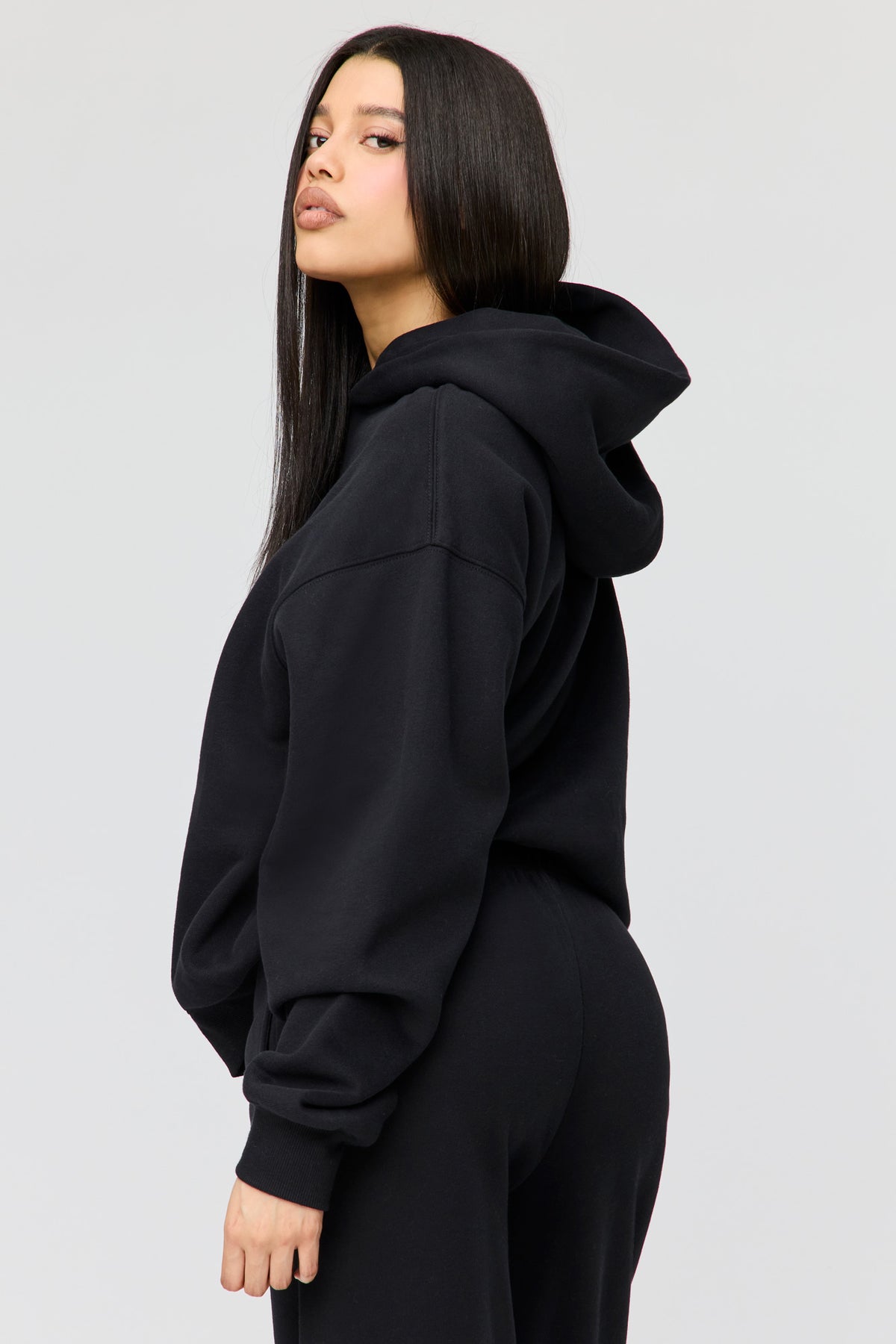 Alt View 2. Premium Fleece Grande Hoodie - Black