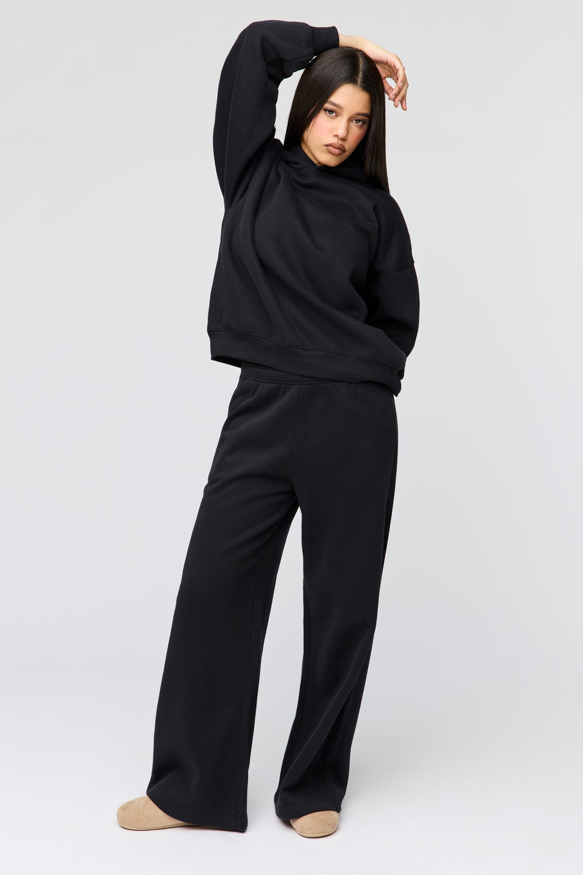 Alt View 3. Premium Fleece Grande Hoodie - Black