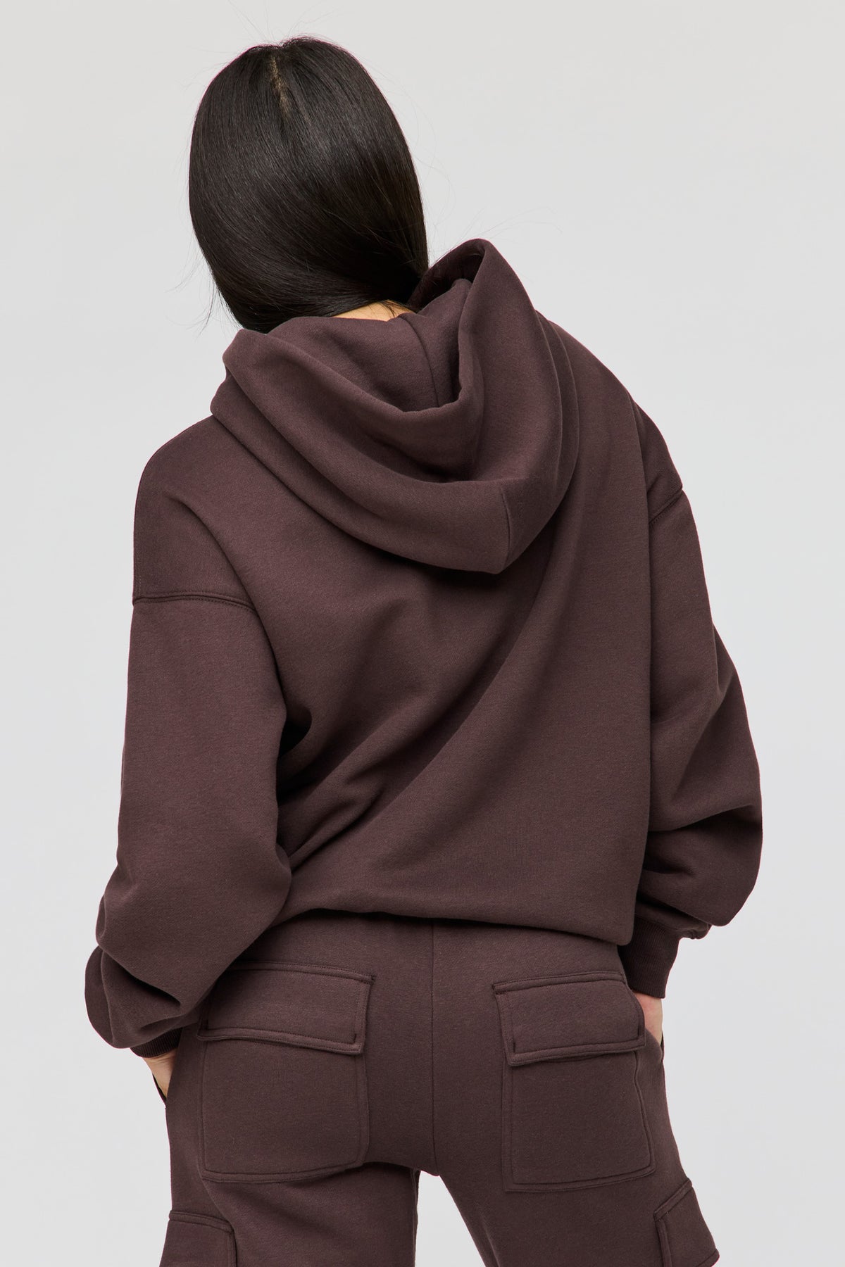 Alt View 2. Premium Fleece Grande Hoodie - Brown
