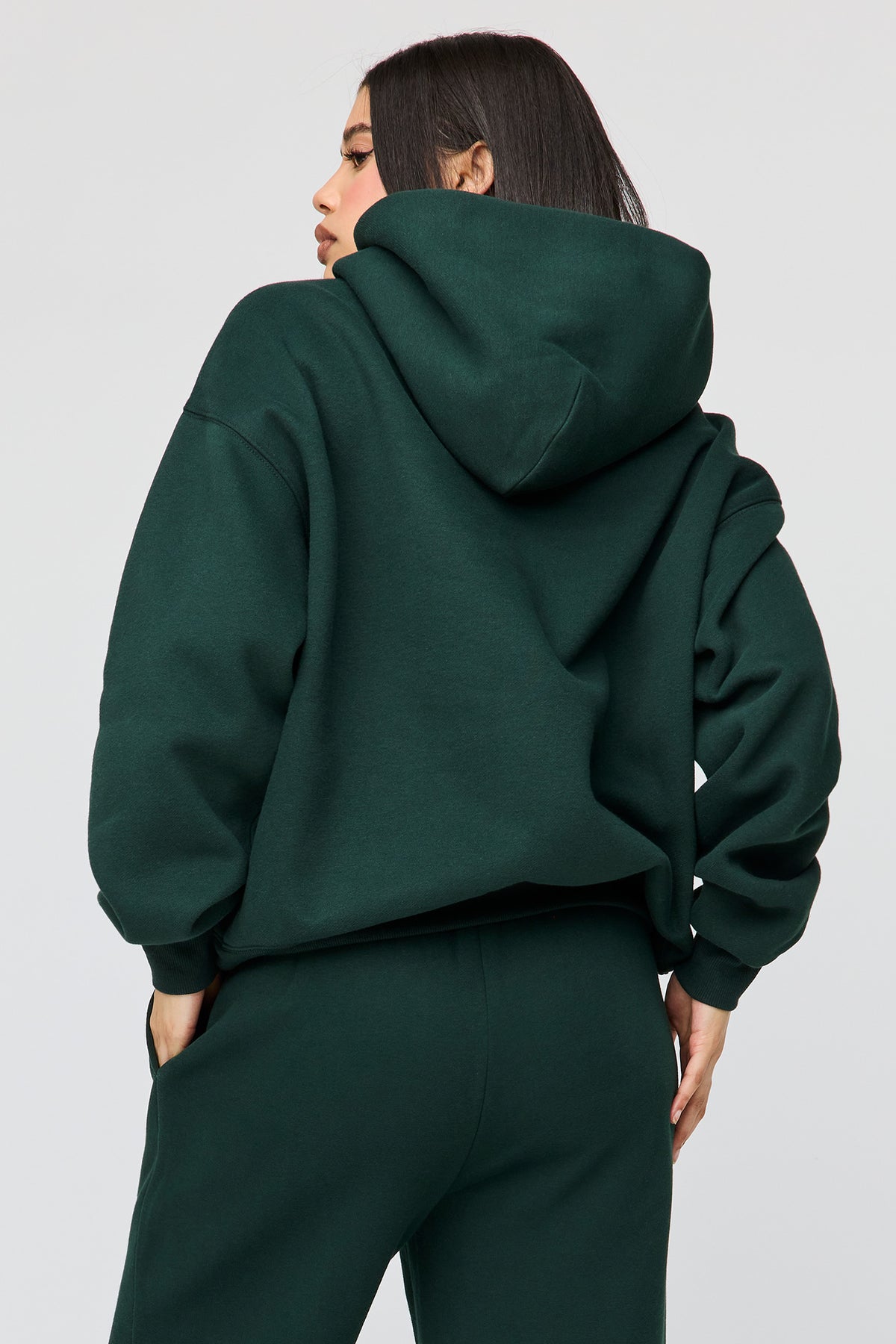 Alt View 2. Premium Fleece Grande Hoodie - Green