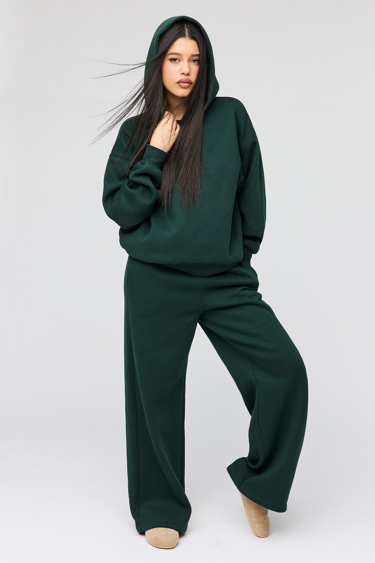 Alt View 3. Premium Fleece Grande Hoodie - Green