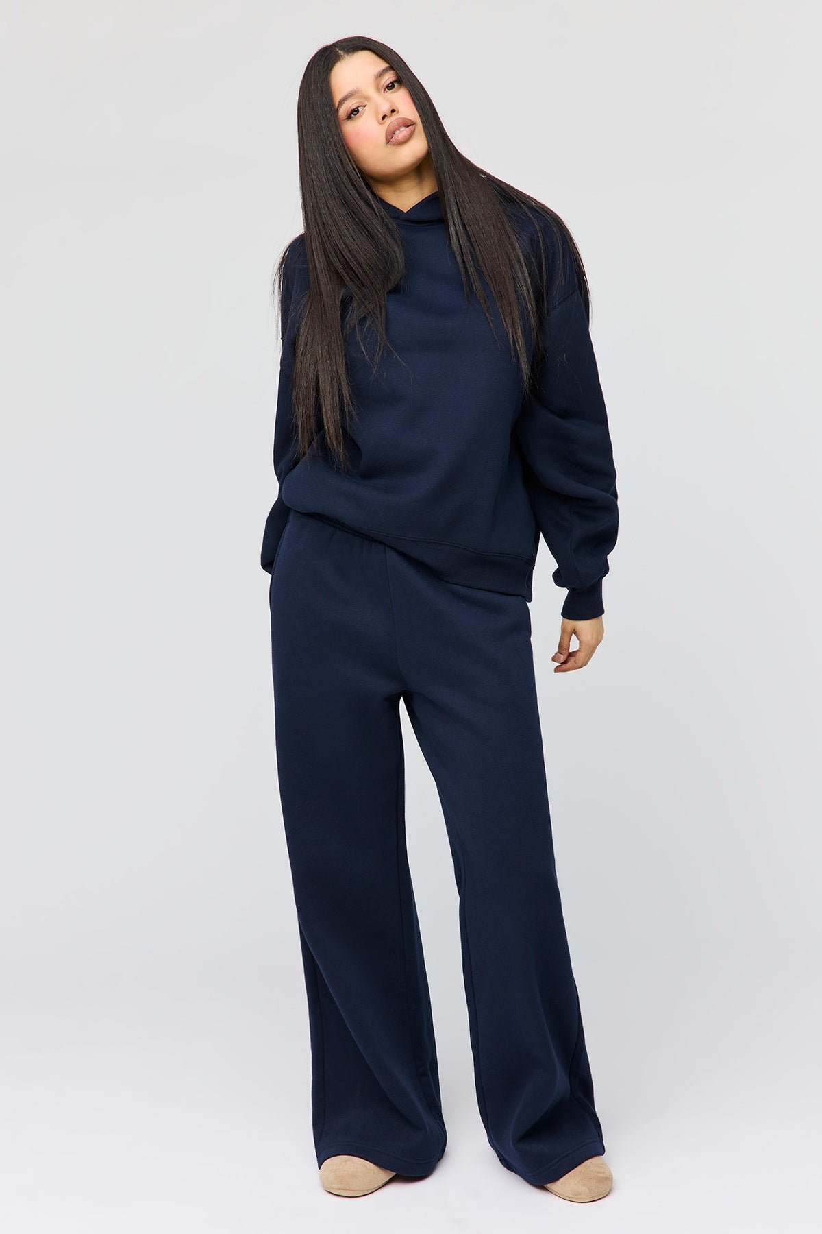 Alt View 3. Premium Fleece Grande Hoodie - Navy
