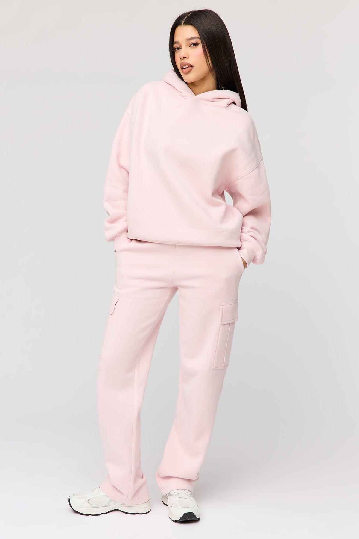 Alt View 3. Premium Fleece Grande Hoodie - Pink