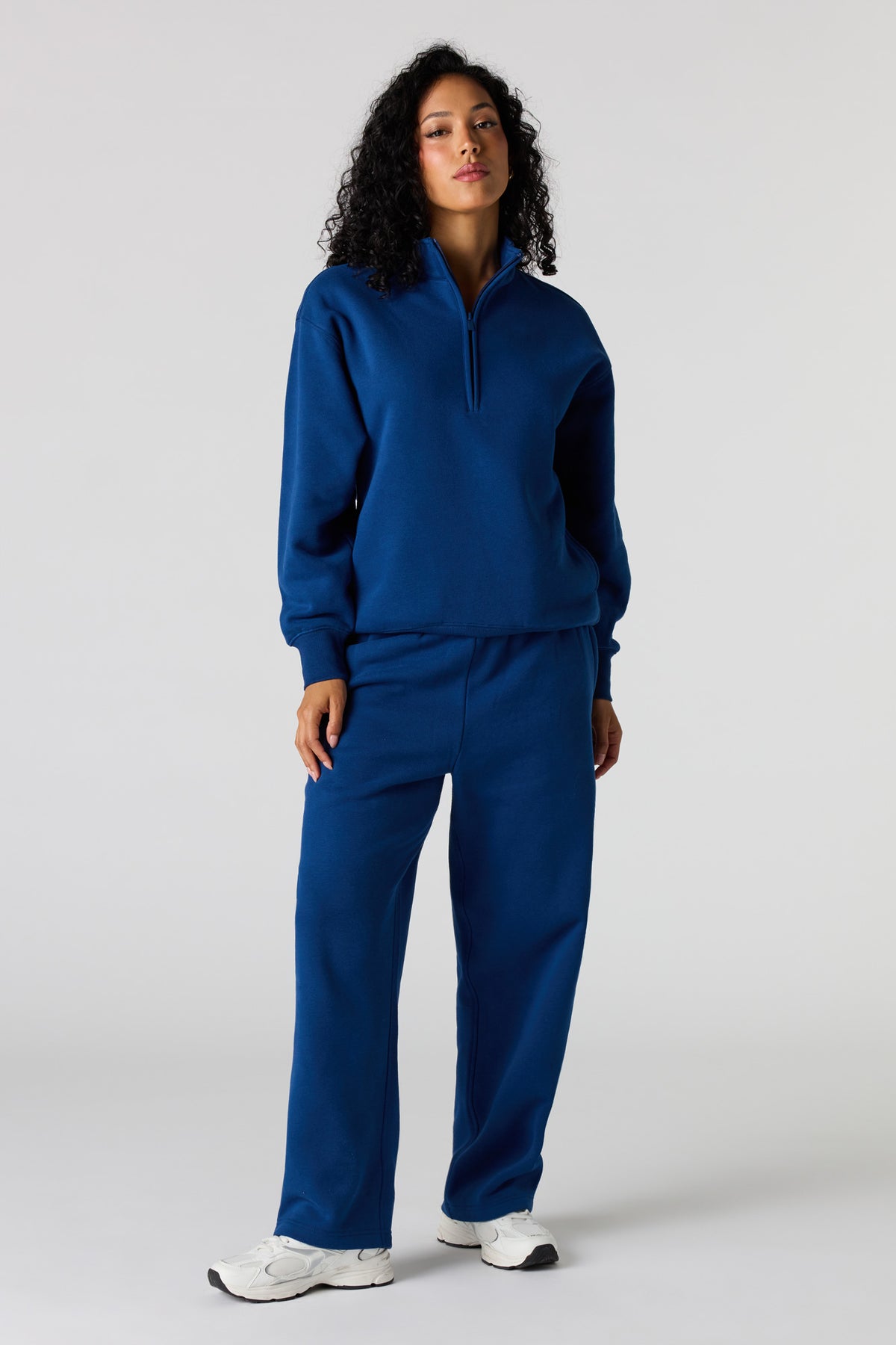 Alt View 3. Premium Fleece Boyfriend Half Zip - Navy