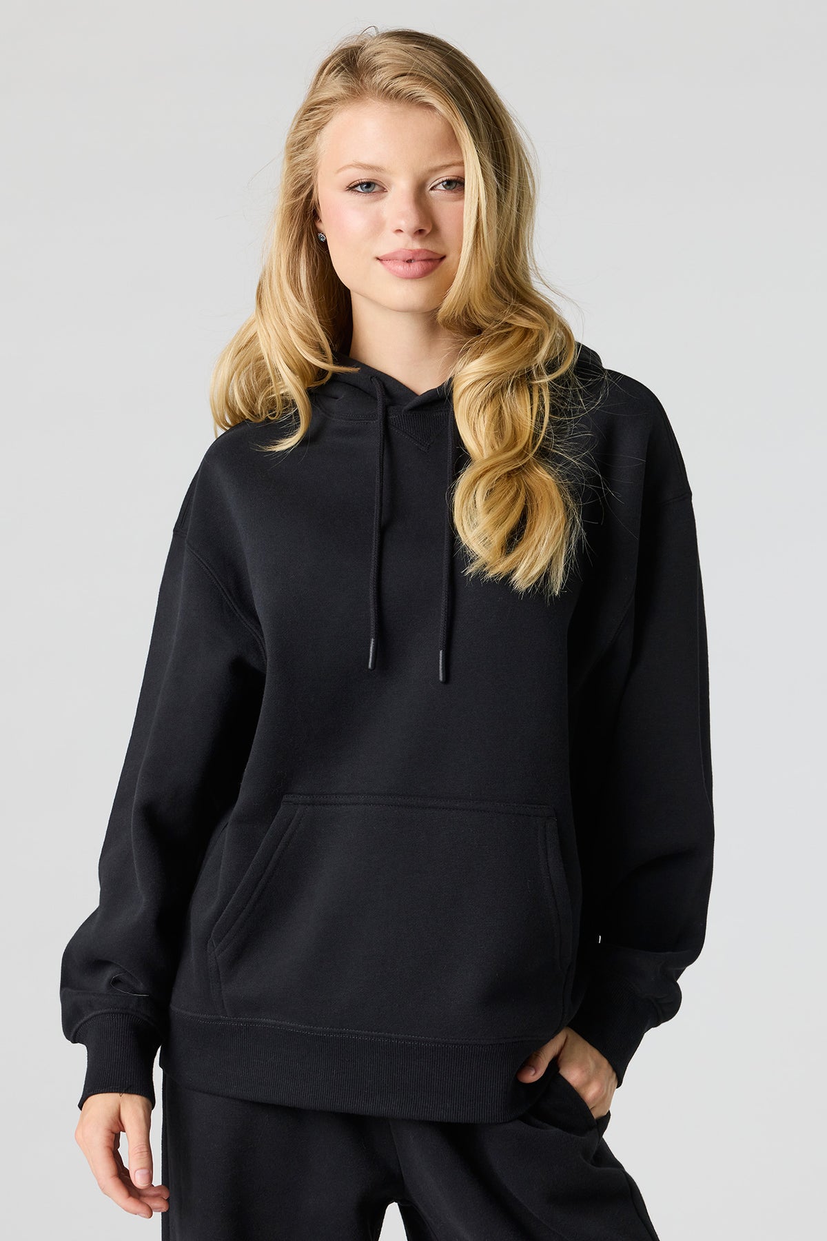 Premium Fleece Boyfriend Hoodie - Black