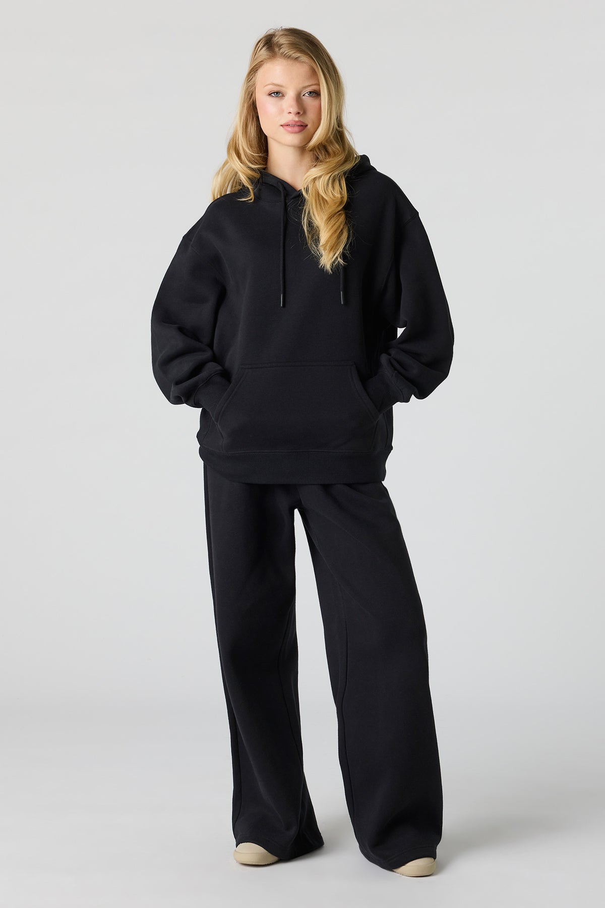 Alt View 3. Premium Fleece Boyfriend Hoodie - Black