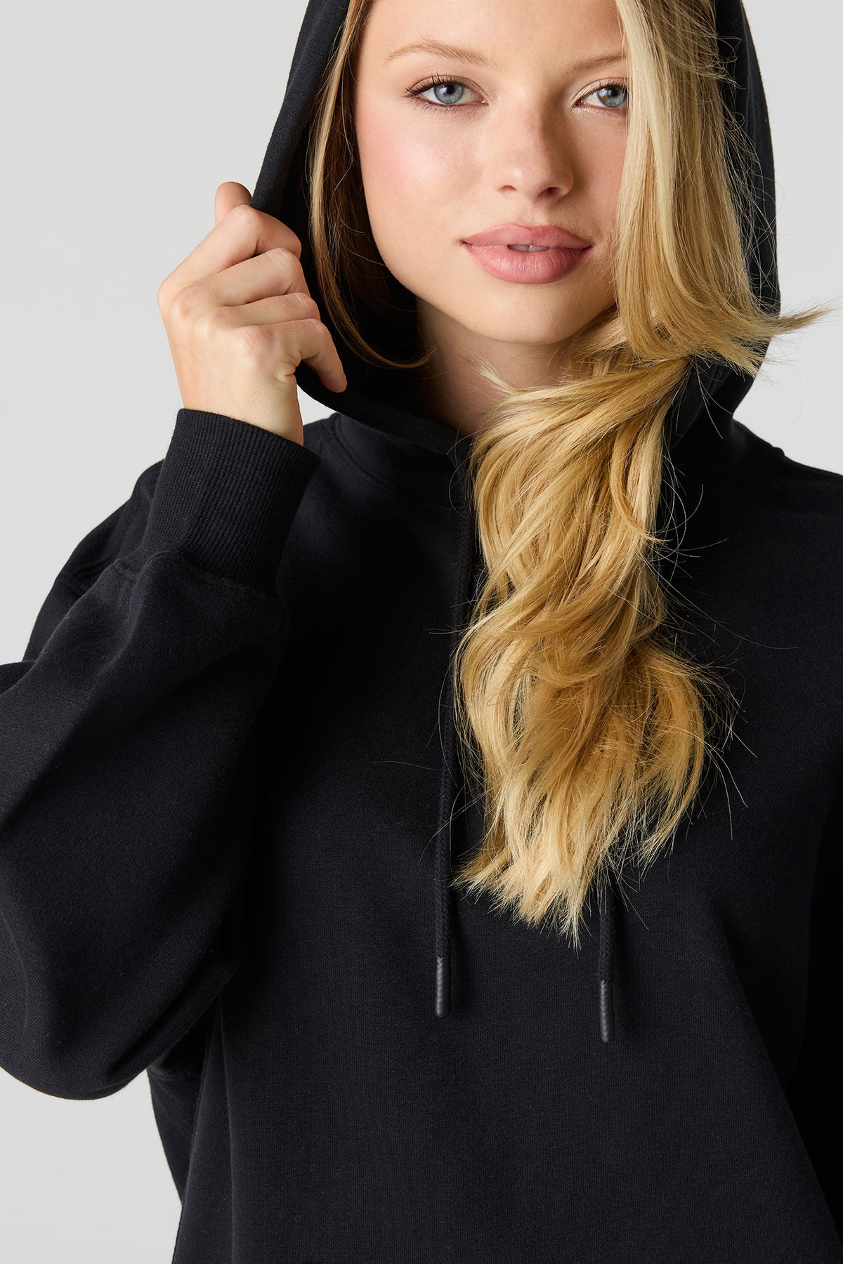 Alt View 4. Premium Fleece Boyfriend Hoodie - Black