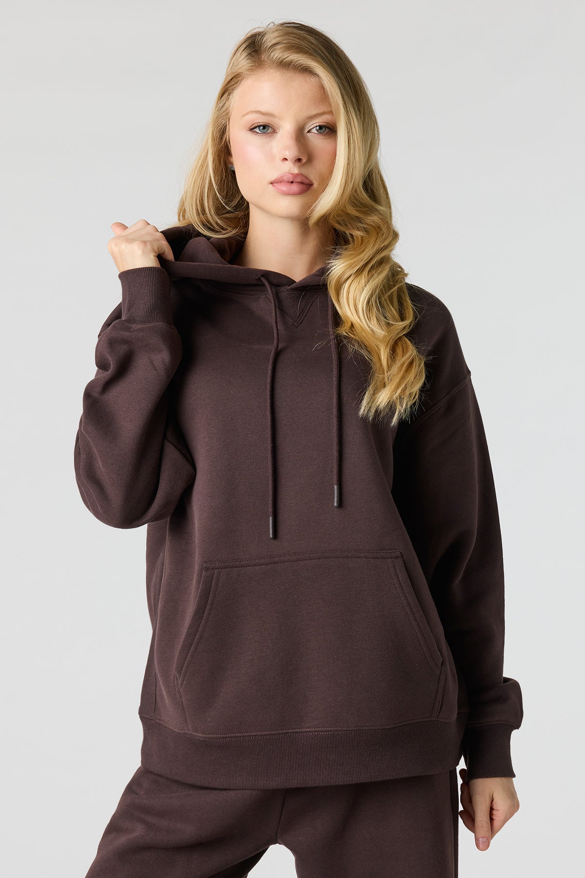 Premium Fleece Boyfriend Hoodie - Brown