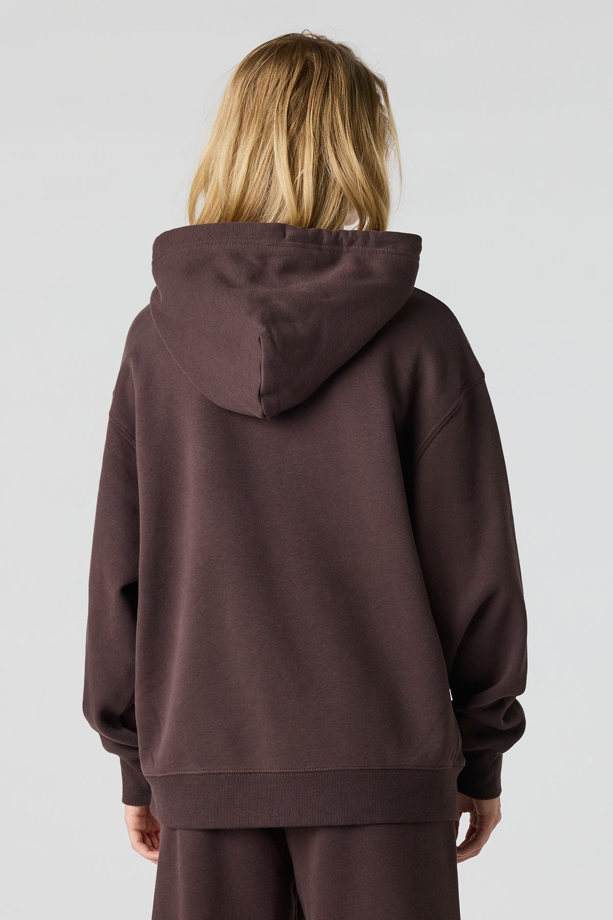 Alt View 2. Premium Fleece Boyfriend Hoodie - Brown