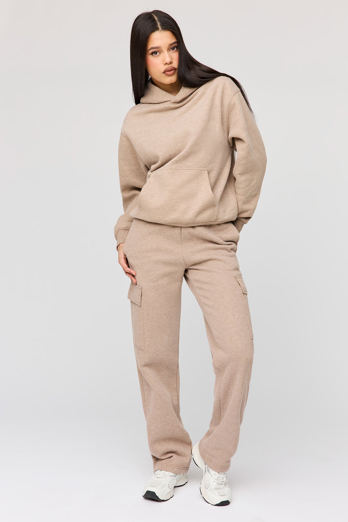 Alt View 3. Premium Fleece Classic Hoodie - Light Brown