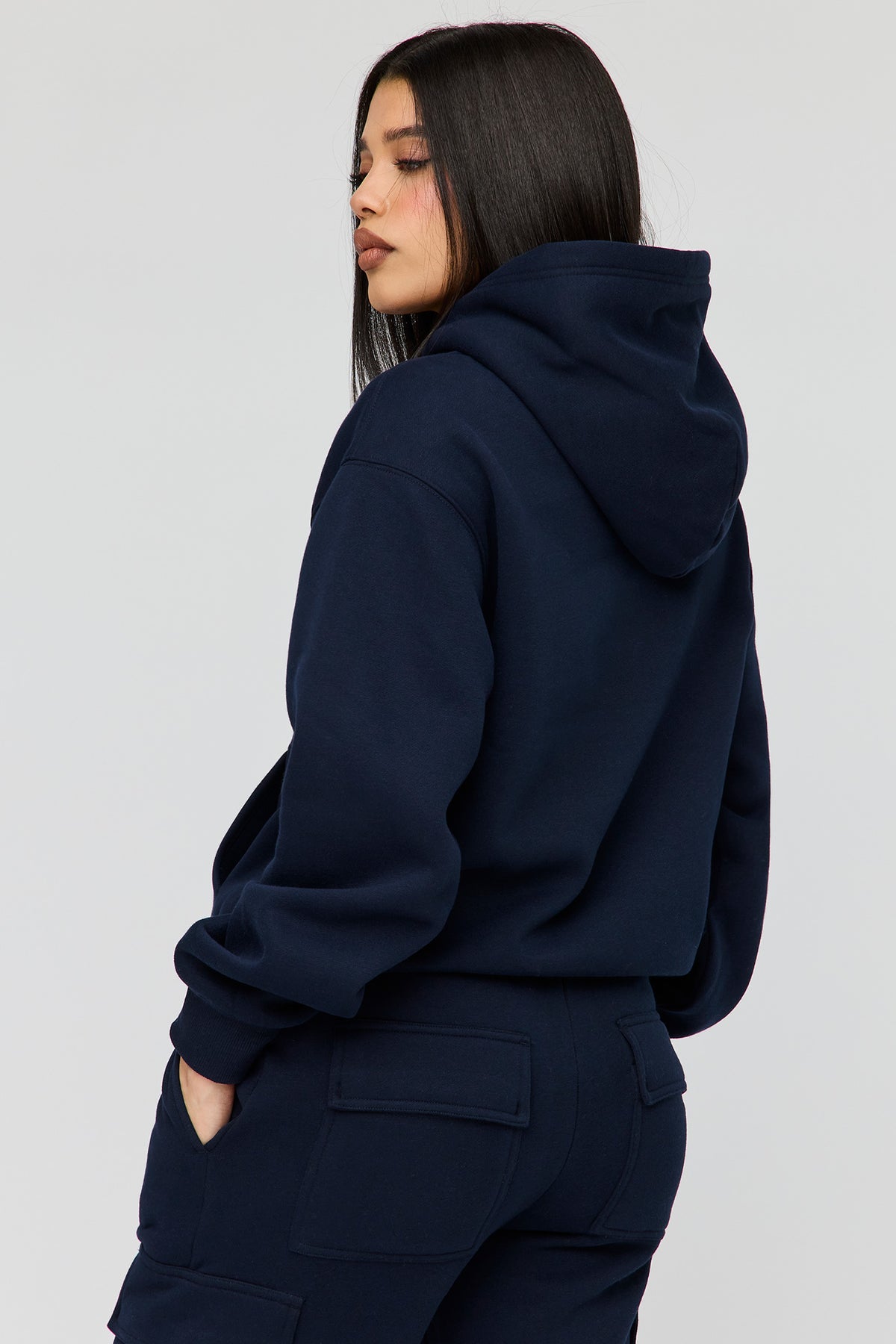Alt View 2. Premium Fleece Classic Hoodie - Navy
