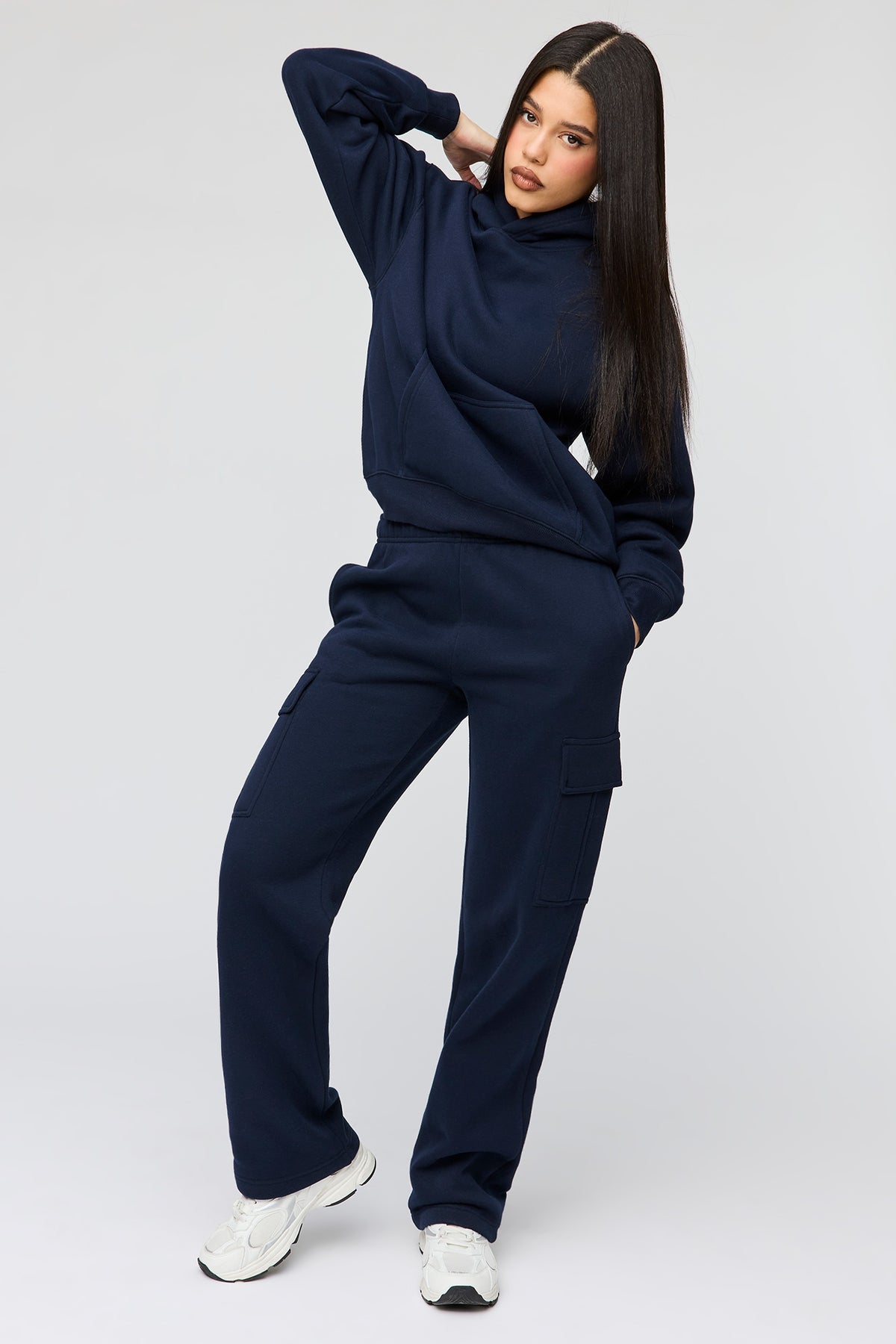 Alt View 3. Premium Fleece Classic Hoodie - Navy