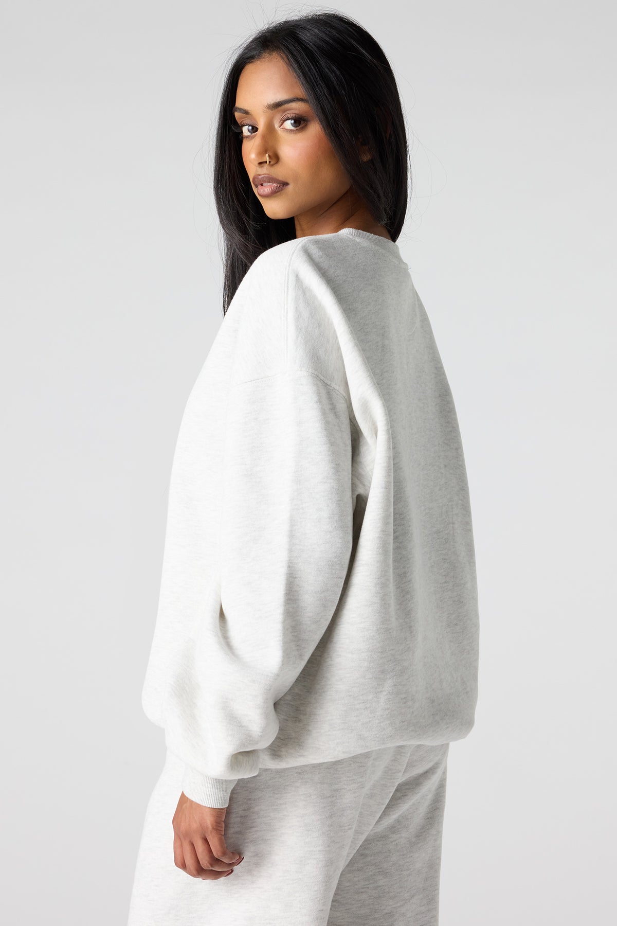 Alt View 2. Premium Fleece Grande Sweatshirt - Heather Grey