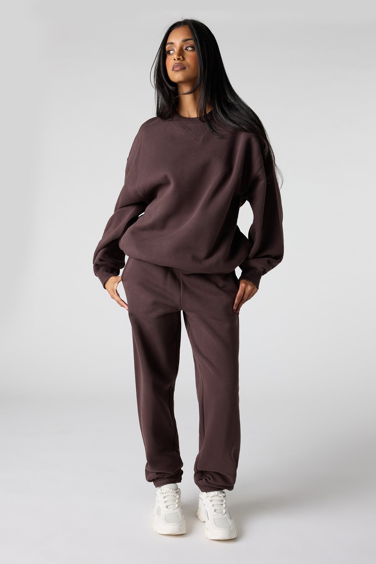 Alt View 3. Premium Fleece Grande Sweatshirt - Brown