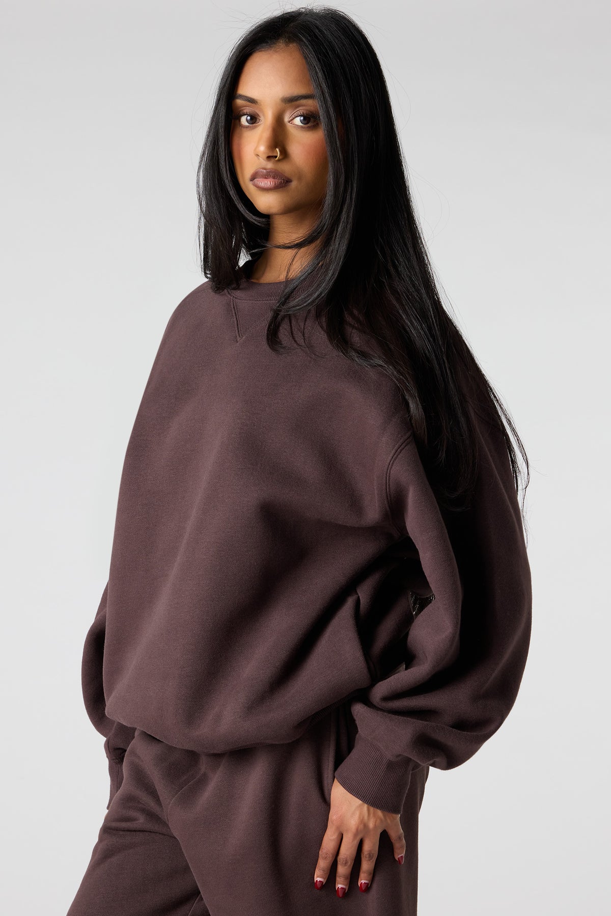 Premium Fleece Grande Sweatshirt - Brown