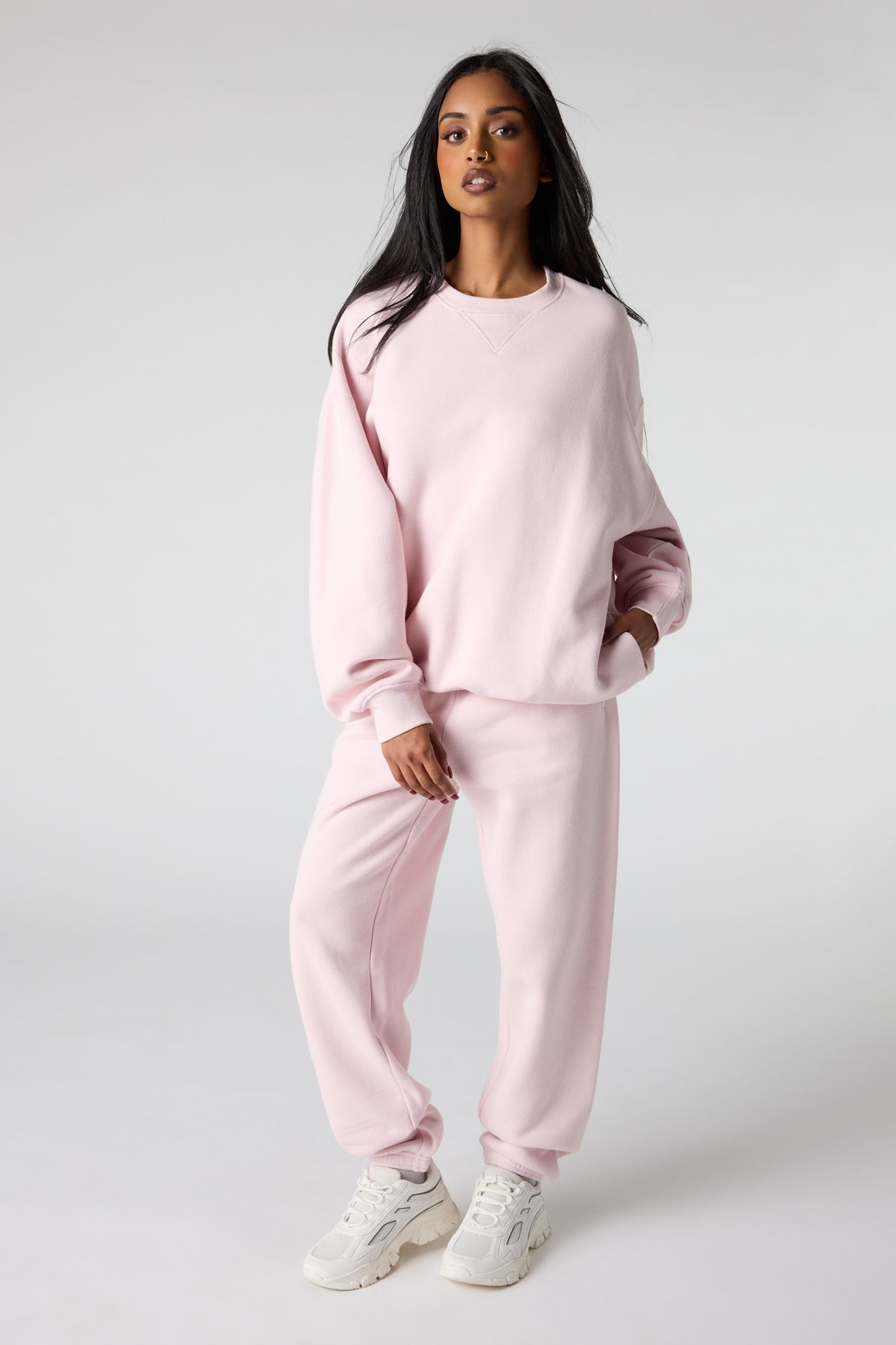 Alt View 3. Premium Fleece Grande Sweatshirt - Pink