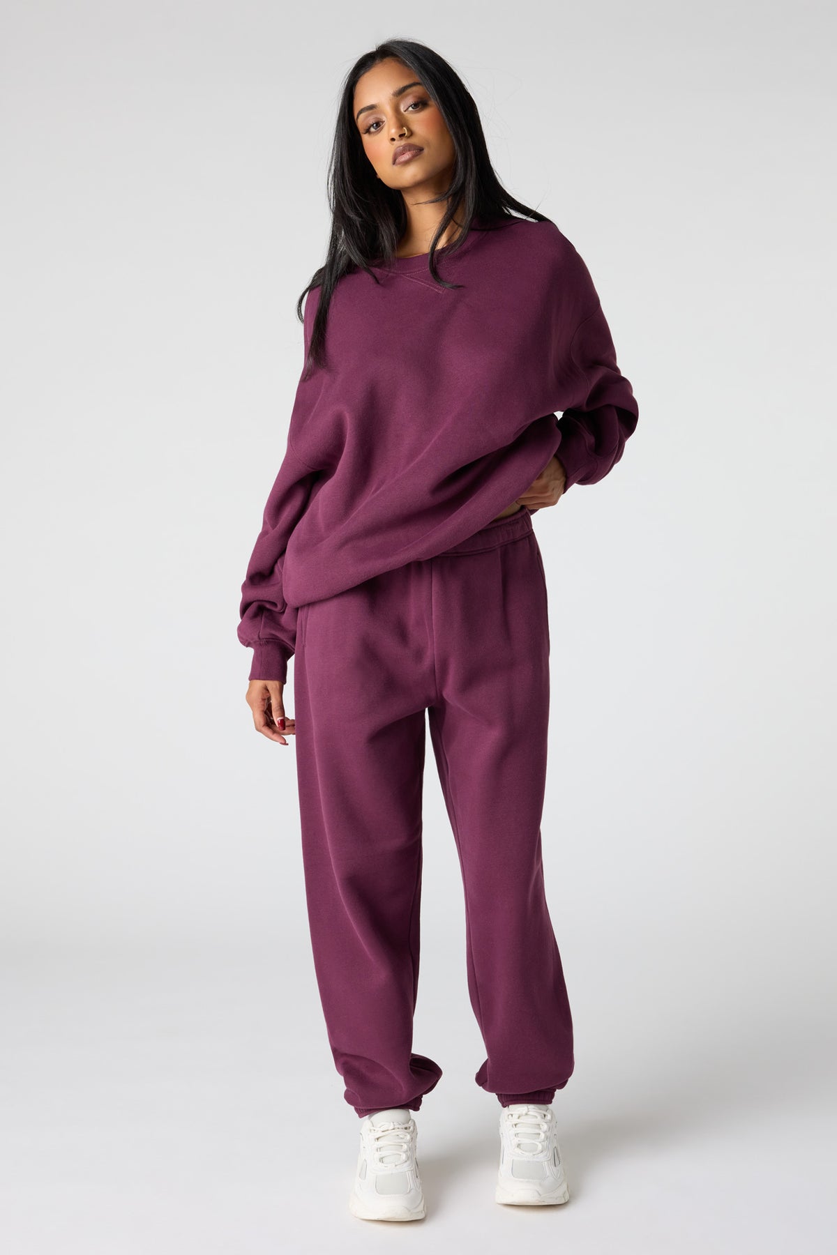 Alt View 3. Premium Fleece Grande Sweatshirt - Burgundy