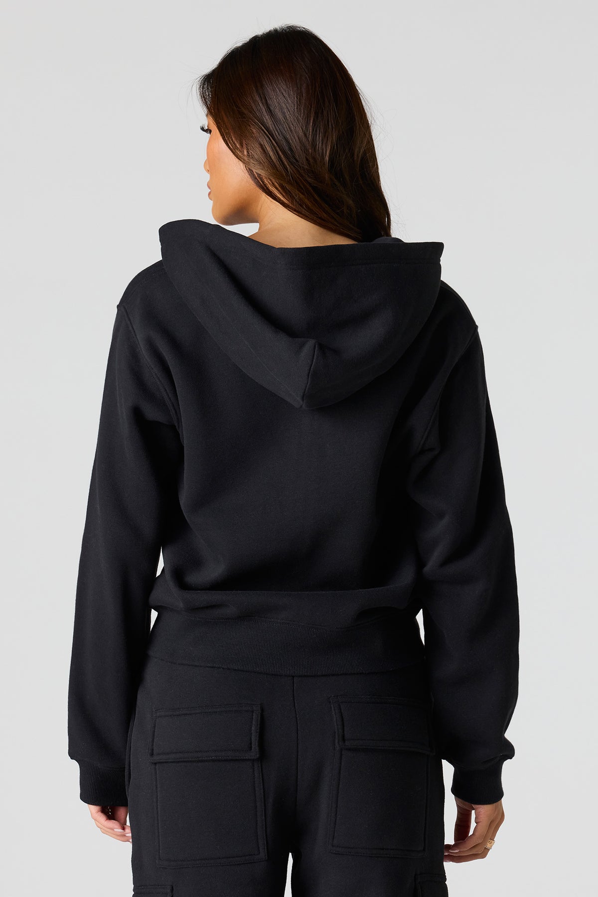 Alt View 2. Premium Fleece Classic Zip-Up Hoodie - Black