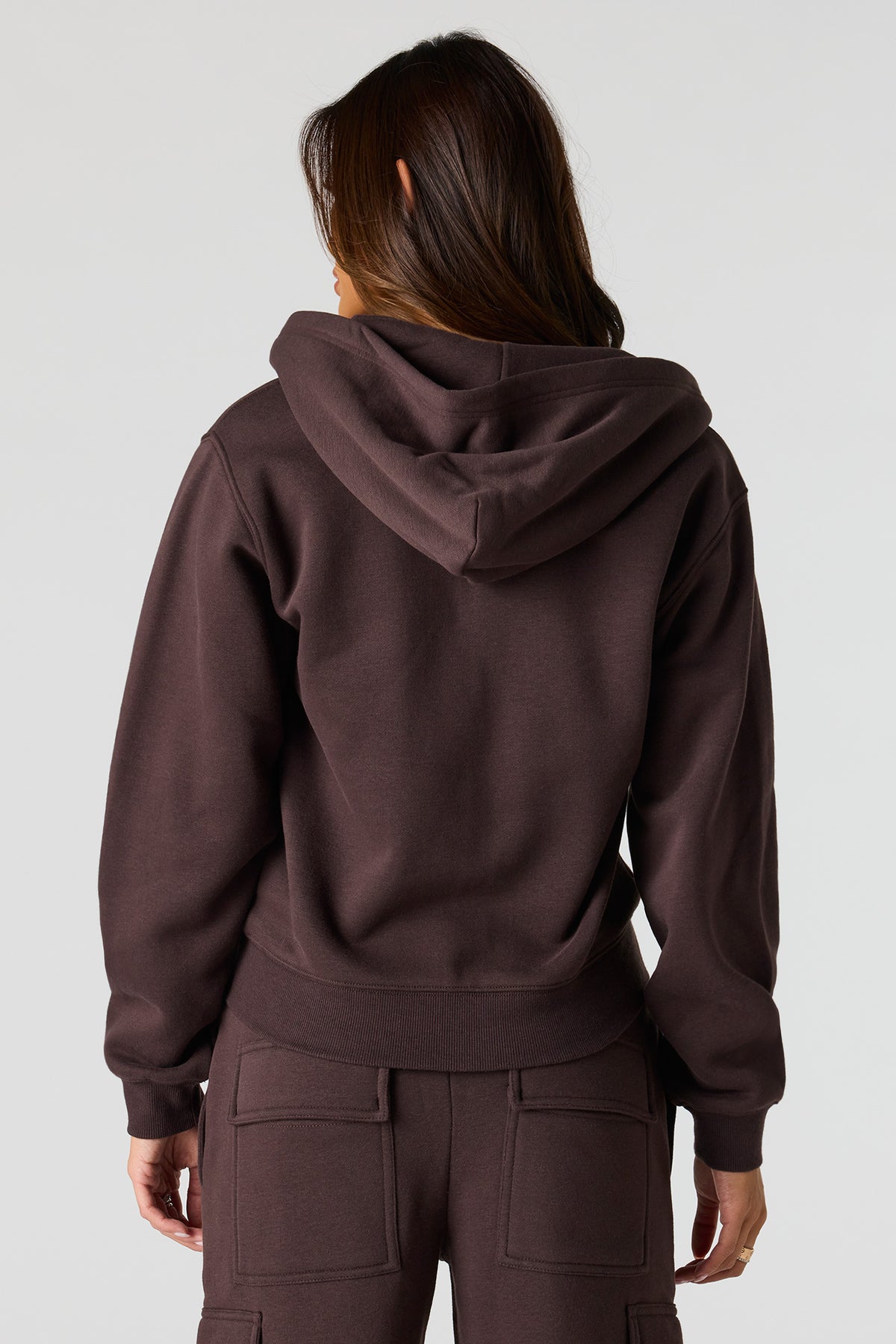 Alt View 2. Premium Fleece Classic Zip-Up Hoodie - Brown