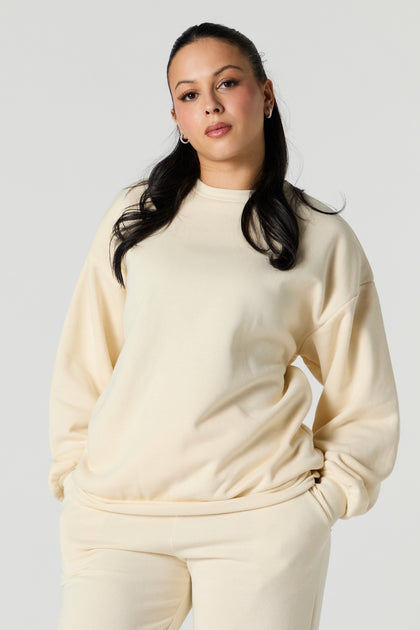 Oversized Crewneck Fleece Sweatshirt