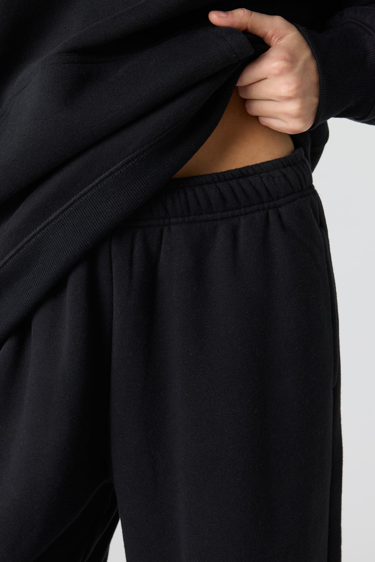 Alt View 4. Premium Fleece Grande Wide Leg Sweatpant - Black