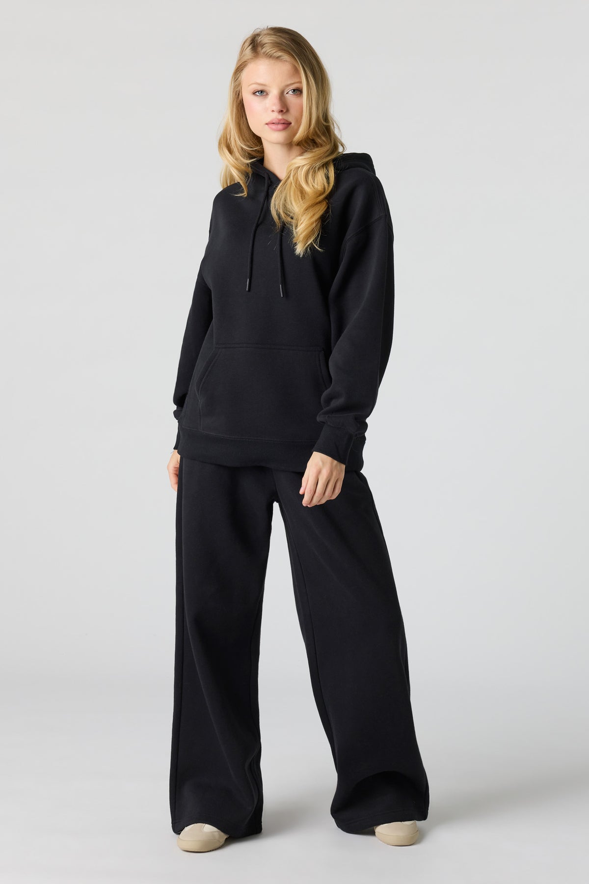Premium Fleece Grande Wide Leg Sweatpant - Black