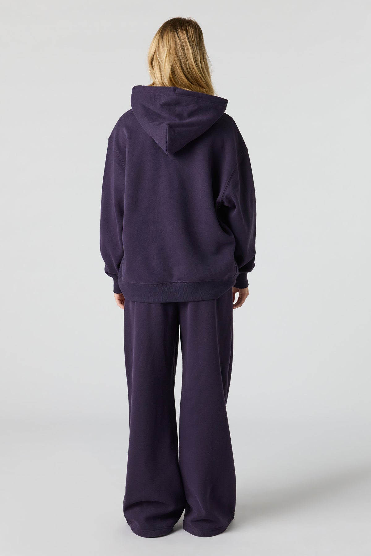 Alt View 3. Premium Fleece Grande Wide Leg Sweatpant - Plum