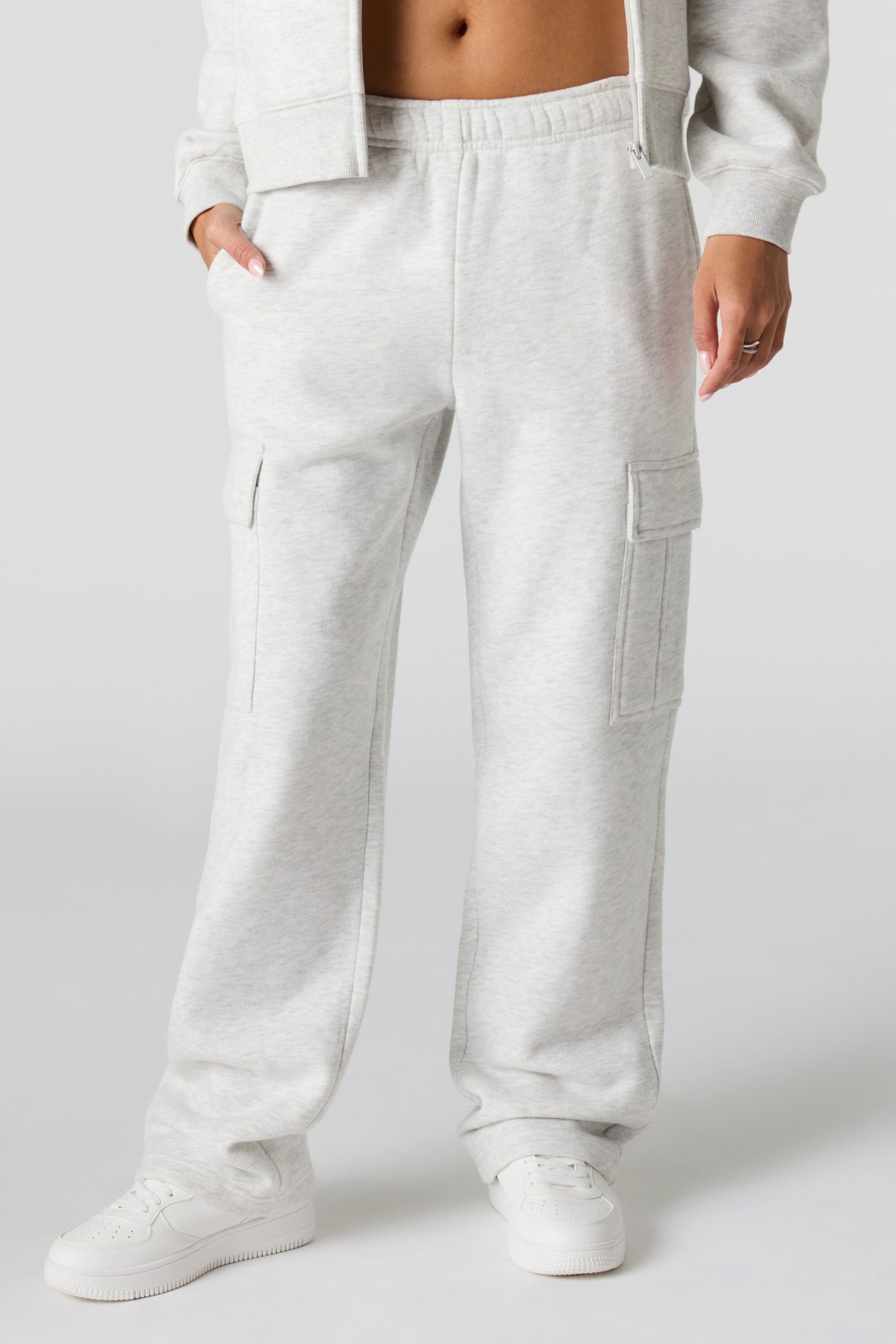 Vue alternative 2. Pantalon d'entraînement cargo en tissu bouclé de luxe
