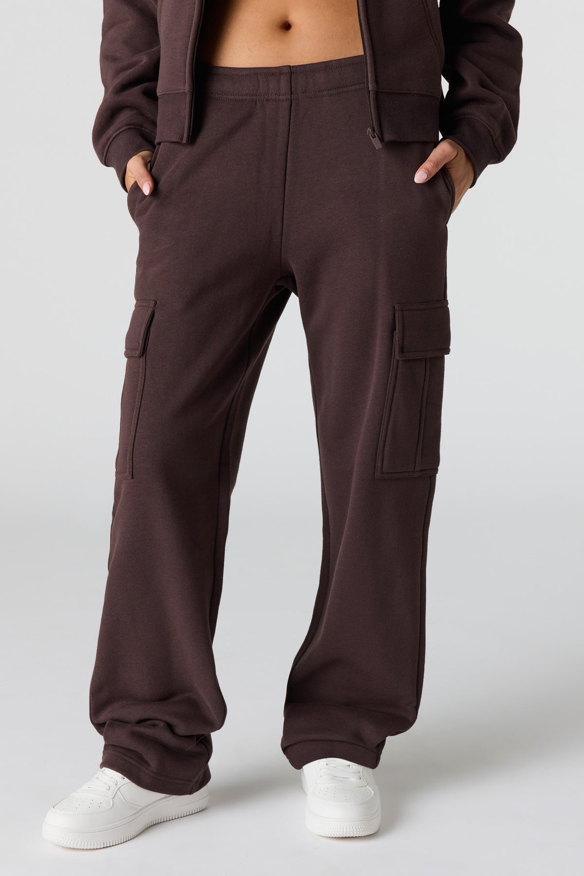 Alt View 2. Premium Fleece Grande Cargo Sweatpant - Brown