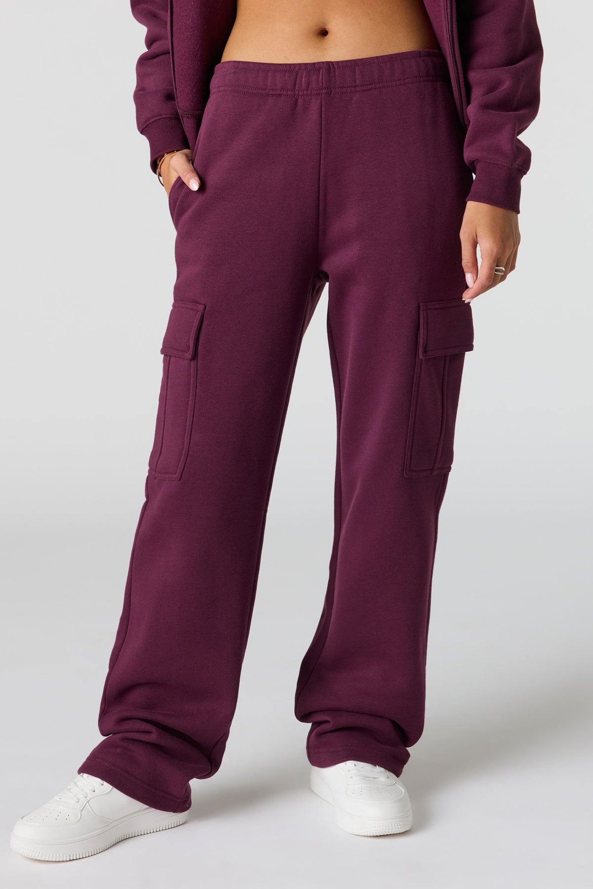 Vue alternative 2. Pantalon d'entraînement cargo en tissu bouclé de luxe