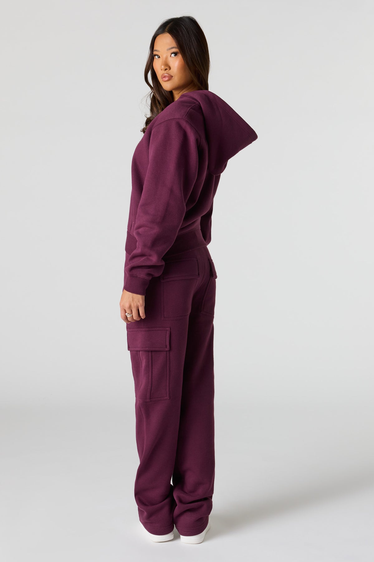 Vue alternative 3. Pantalon d'entraînement cargo en tissu bouclé de luxe