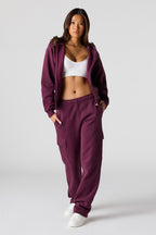 Pantalon d'entraînement cargo en tissu bouclé de luxe