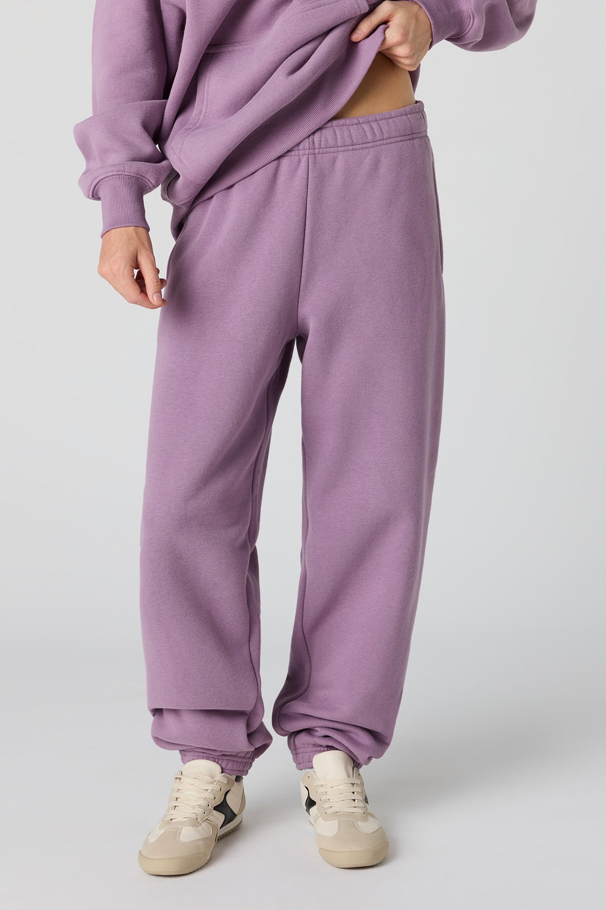 Alt View 2. Premium Fleece Grande Jogger - Purple