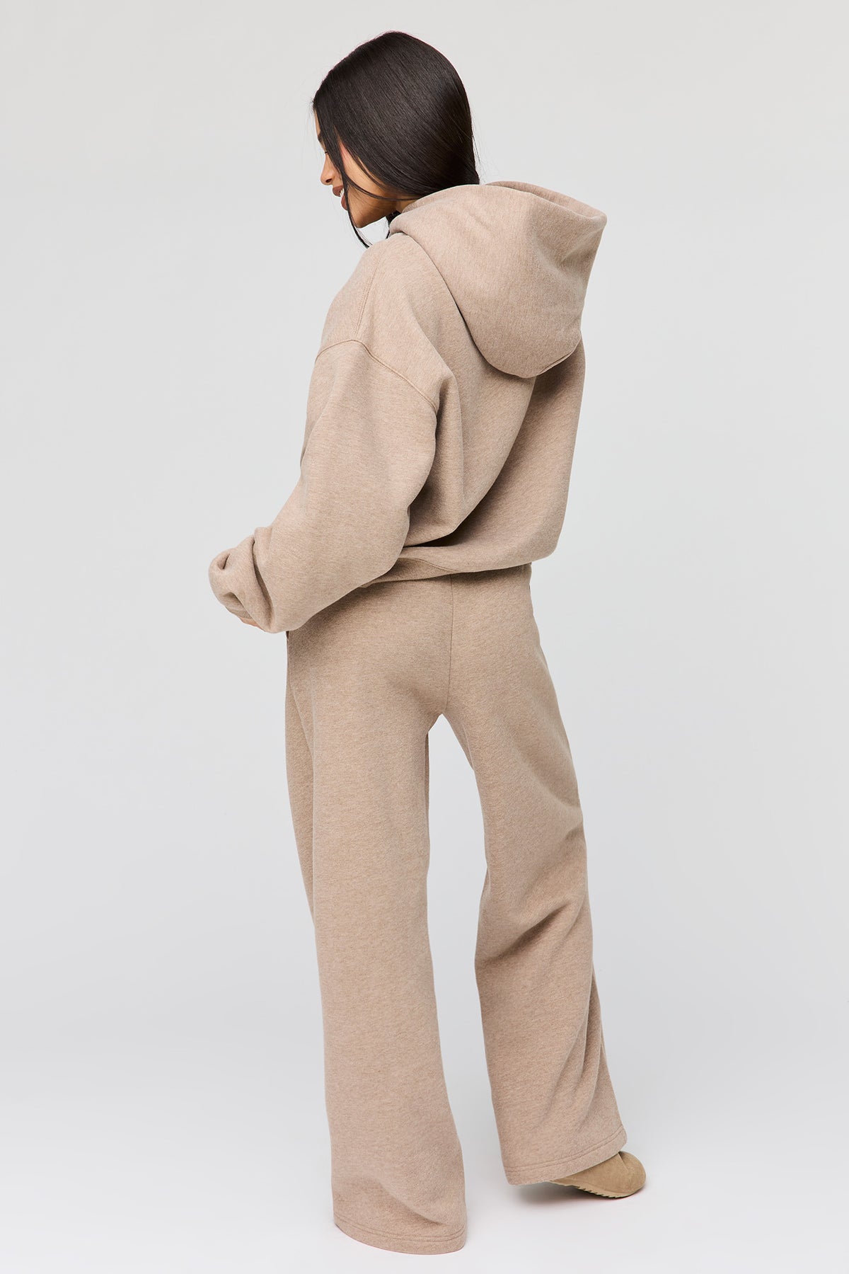 Alt View 3. Premium Fleece Grande Wide Leg Sweatpant - Light Brown