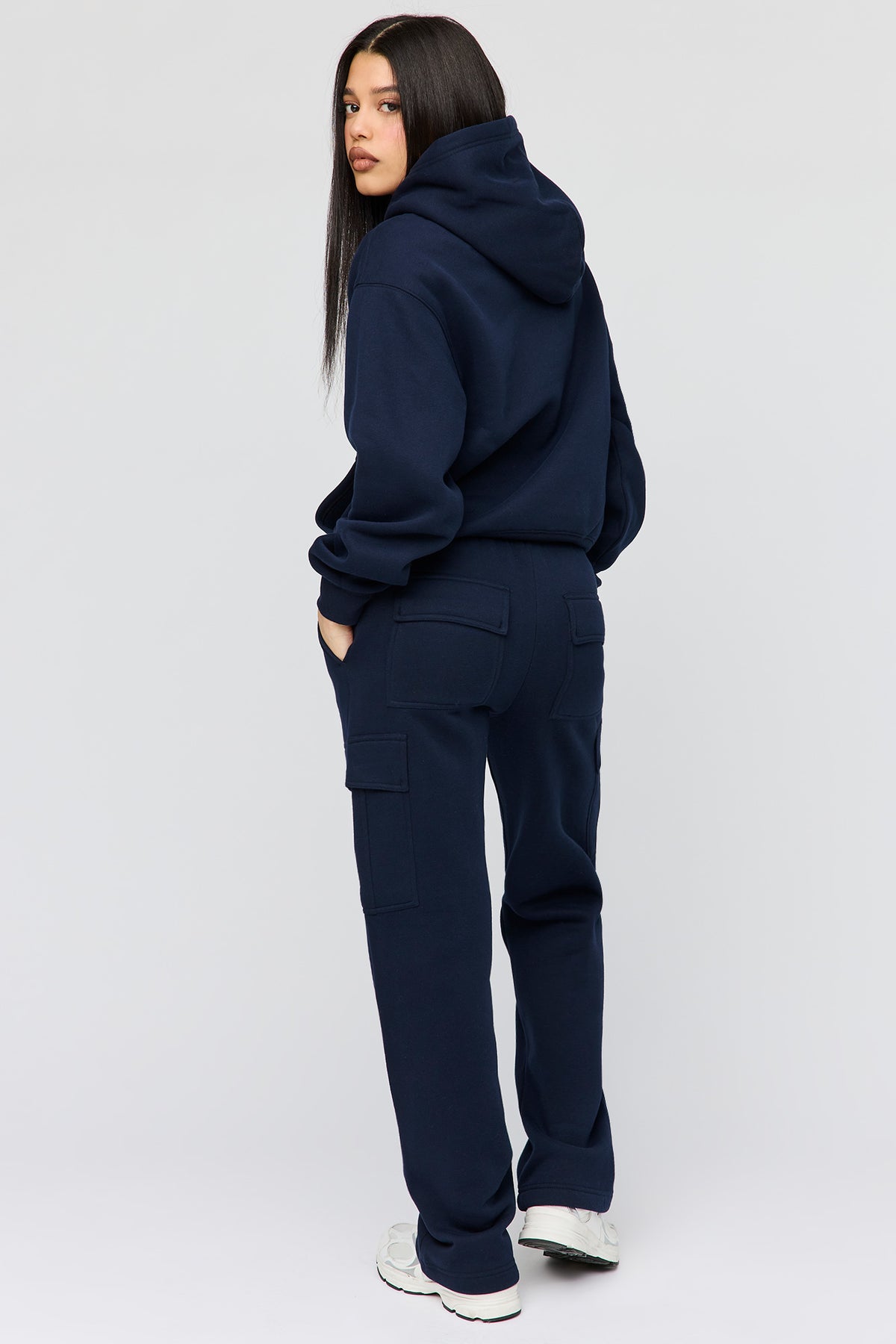 Alt View 3. Premium Fleece Grande Cargo Sweatpant - Navy
