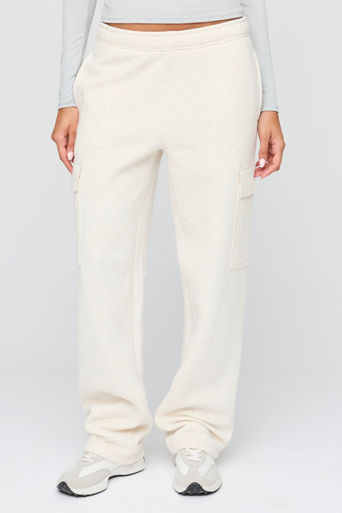 Alt View 2. Premium Fleece Grande Cargo Sweatpant - Oatmeal