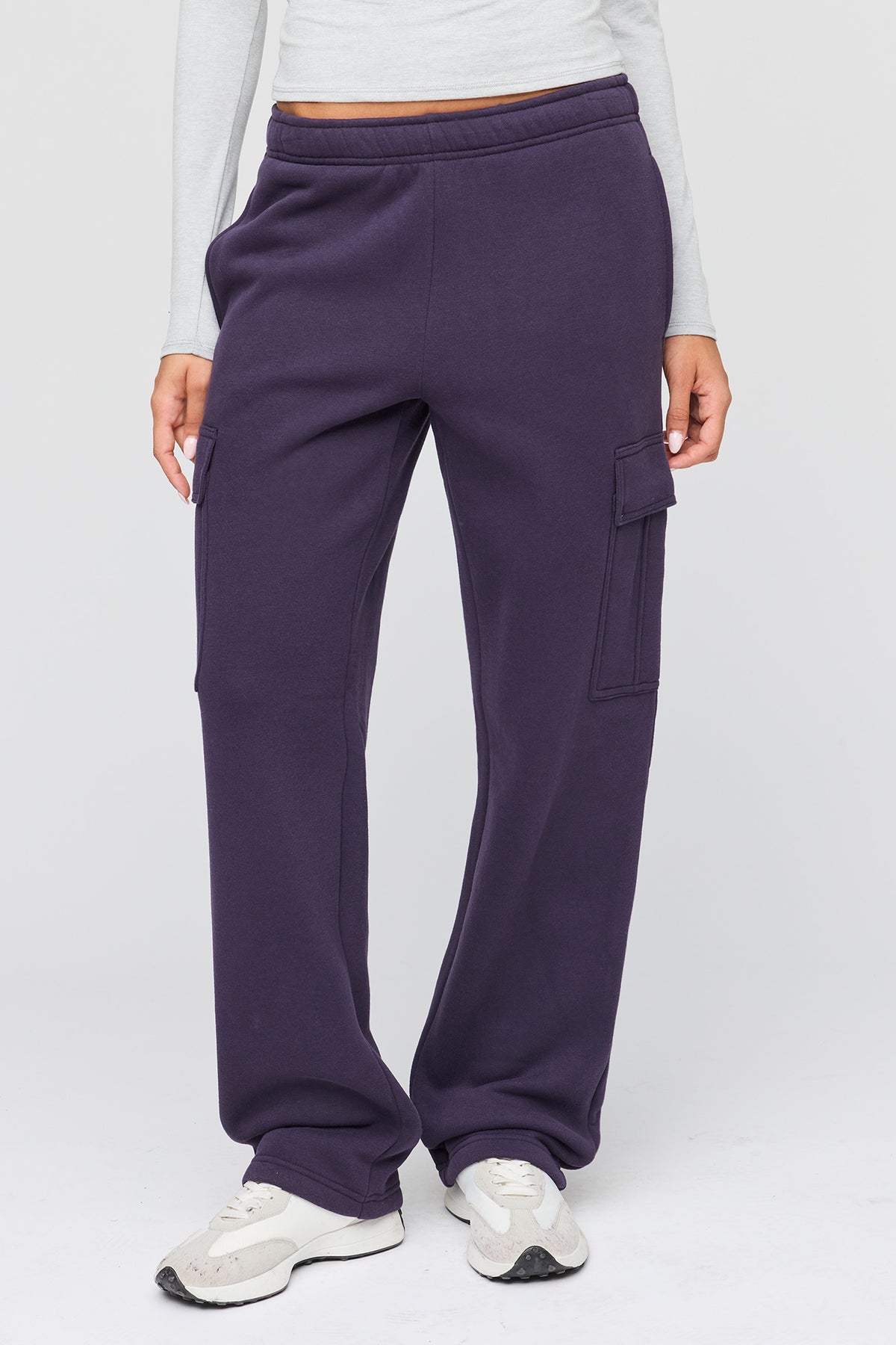 Alt View 2. Premium Fleece Grande Cargo Sweatpant - Eggplant