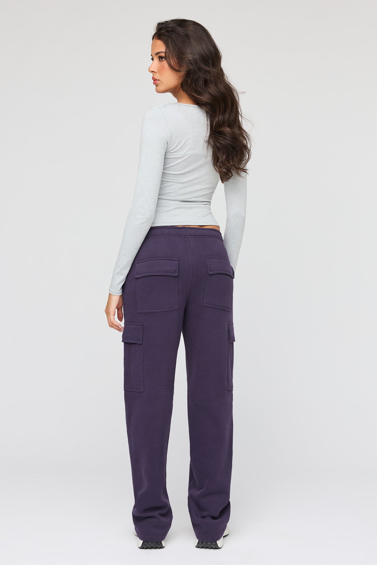 Alt View 3. Premium Fleece Grande Cargo Sweatpant - Eggplant