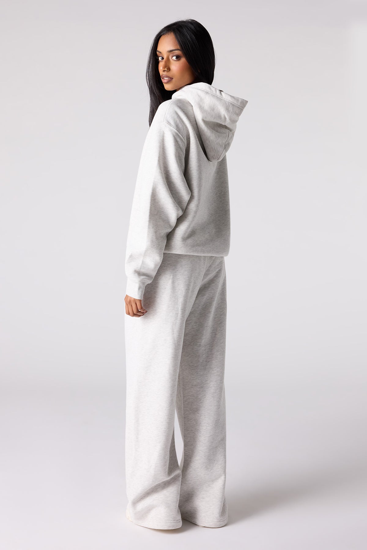 Alt View 3. Premium Fleece Grande Wide Leg Sweatpant - Heather Grey
