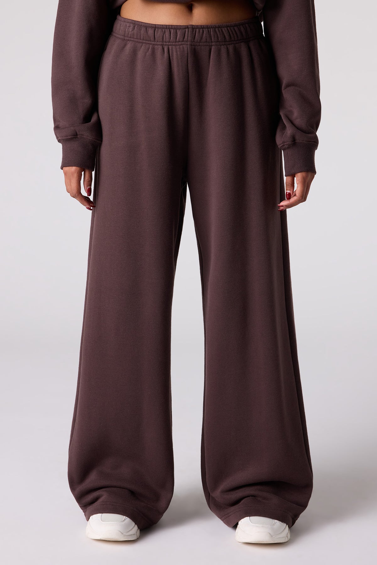 Vue alternative 2. Pantalon d'entraînement à jambe large en tissu bouclé