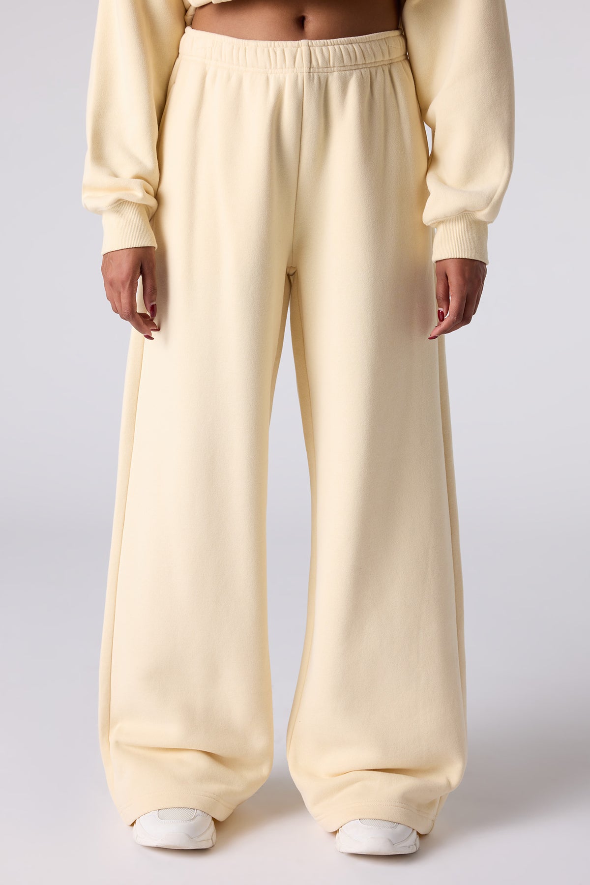 Alt View 2. Premium Fleece Grande Wide Leg Sweatpant - Yellow