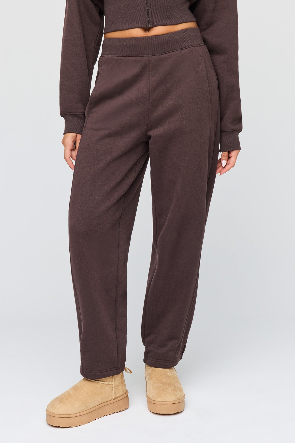 Alt View 2. Premium Fleece Grande Barrel Sweatpant - Brown