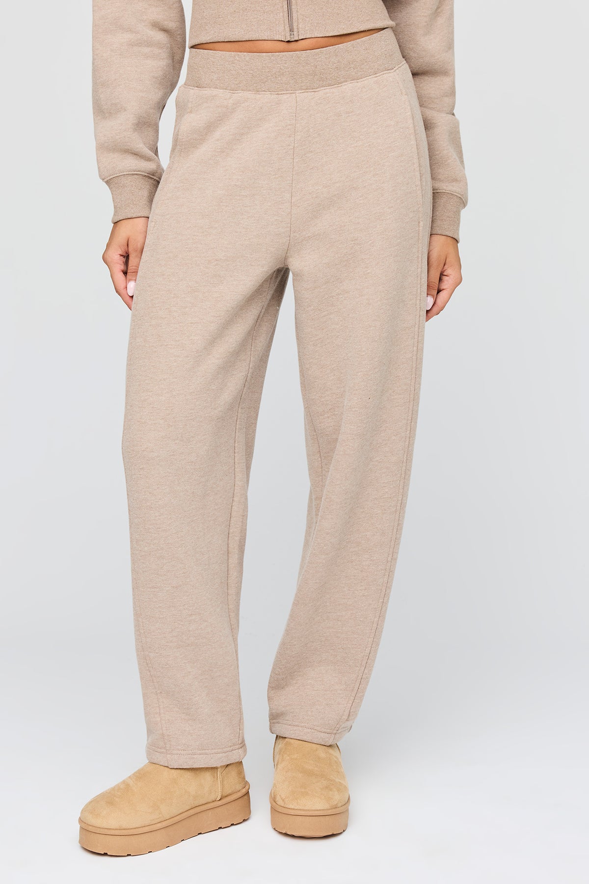 Alt View 2. Premium Fleece Grande Barrel Sweatpant - Light Brown