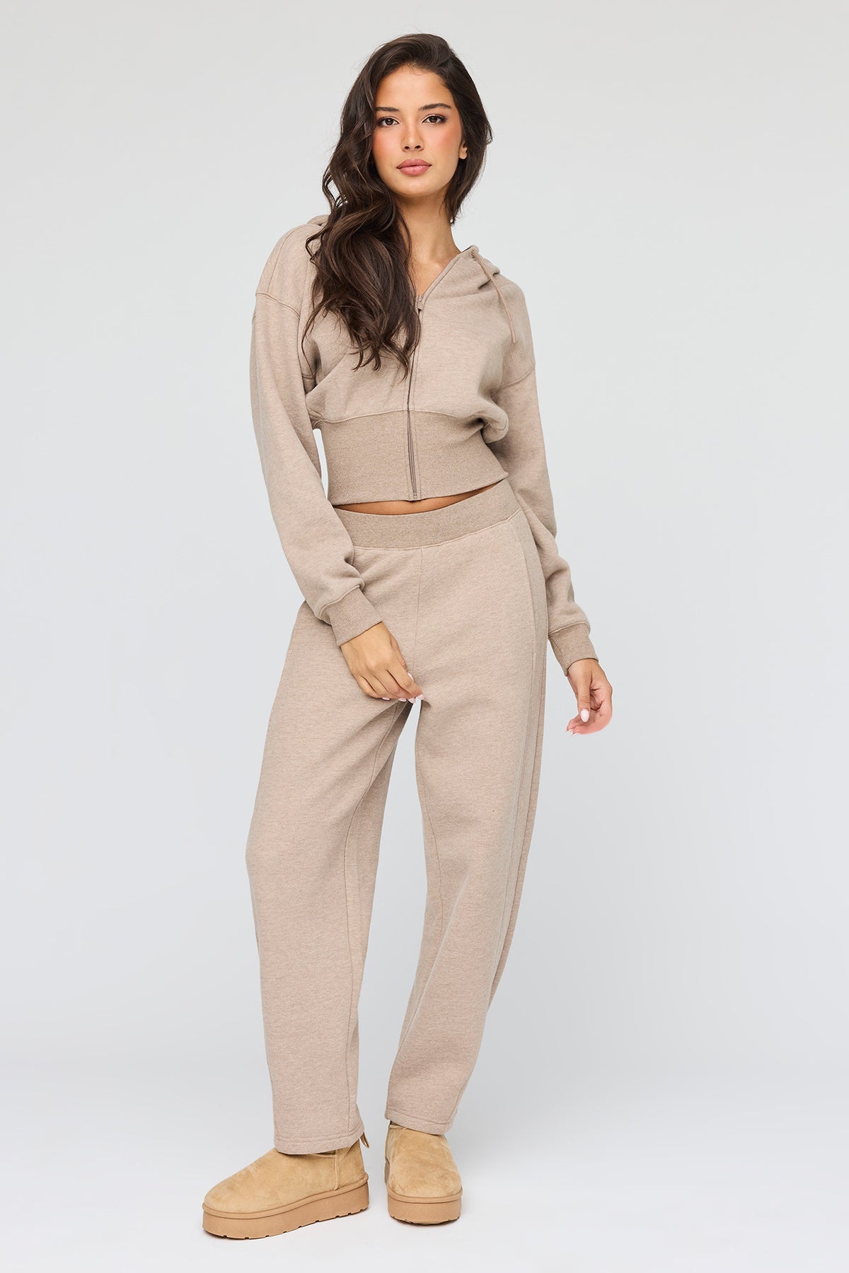 Alt View 4. Premium Fleece Grande Barrel Sweatpant - Light Brown