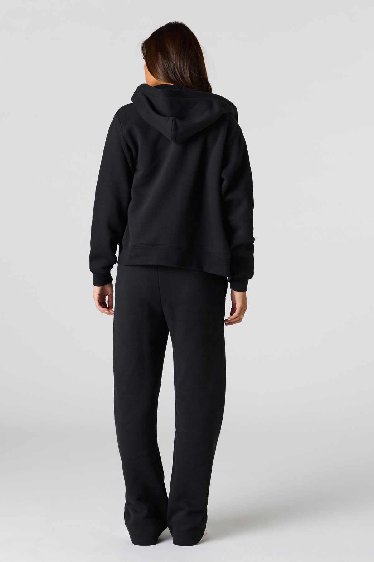 Vue alternative 3. Pantalon d'entraînement à jambe droite en tissu bouclé de luxe