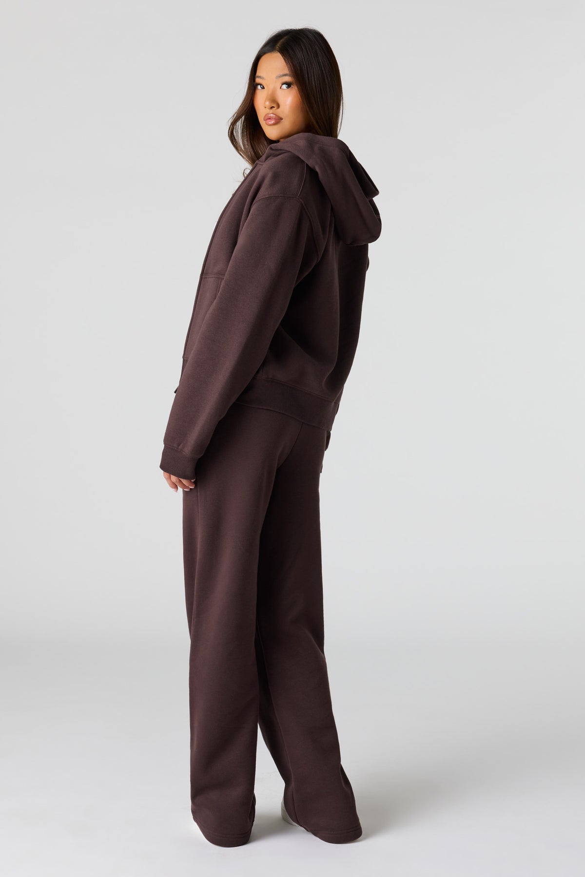 Vue alternative 3. Pantalon d'entraînement à jambe droite en tissu bouclé de luxe