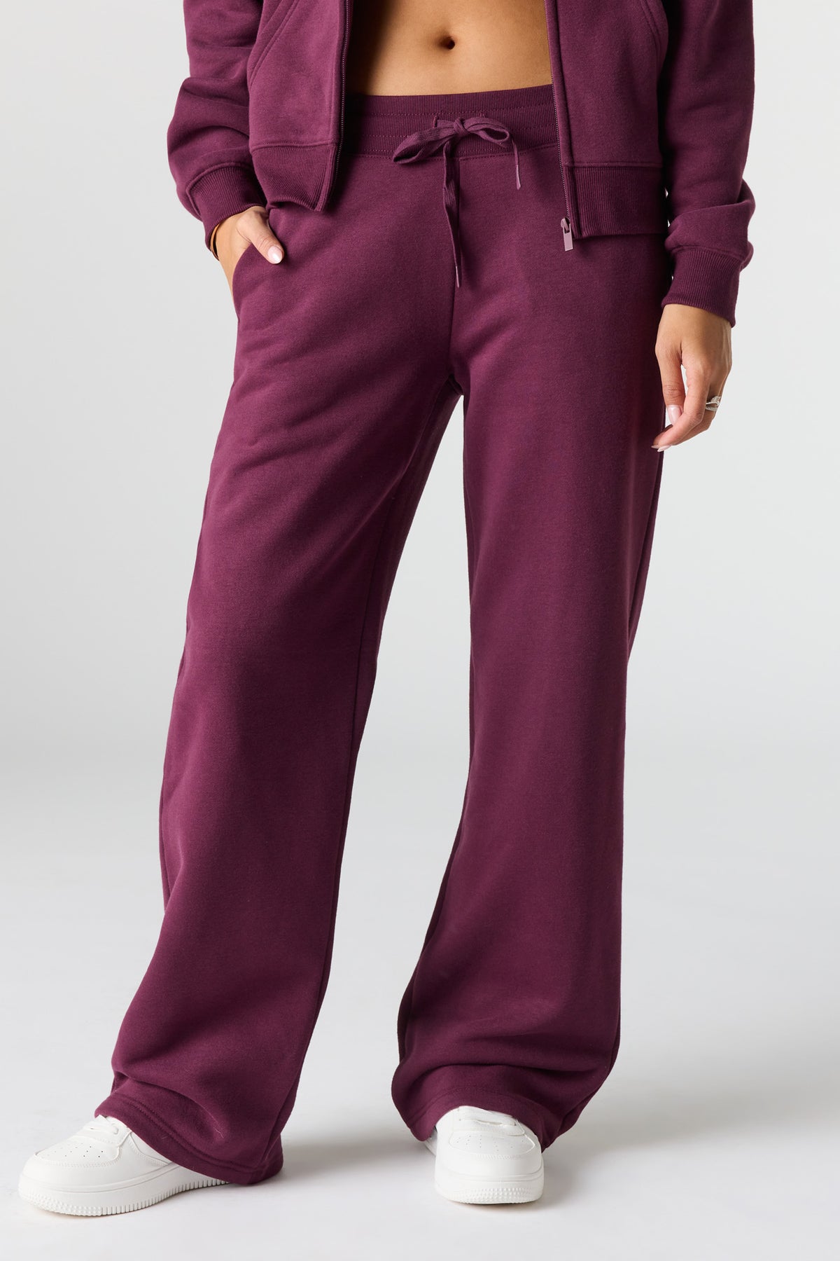 Alt View 2. Premium Fleece Classic Straight Leg Sweatpant - Burgundy