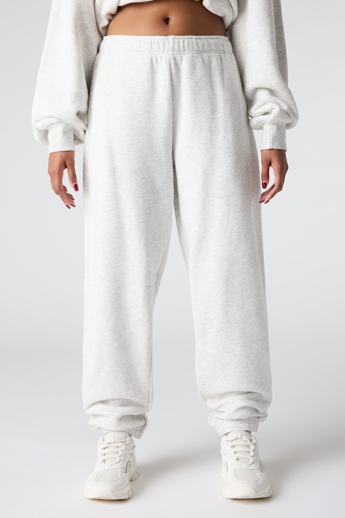 Alt View 2. Premium Fleece Grande Jogger - Heather Grey